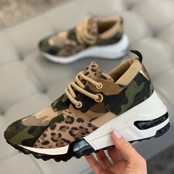 steve madden camo and leopard sneakers